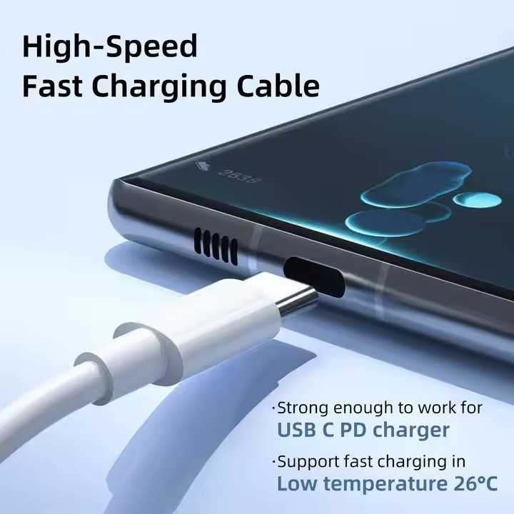 Set of 3 Cables USB C to C For iPhone 15 pro max and Android Fast Charging