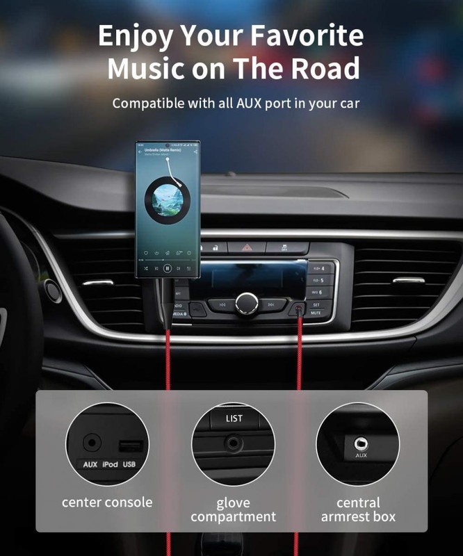 FOR IPHONES IPODS IPADS AUX CABLE 3.5MM AUDIO CORD CAR STEREO AUX-IN SPEAKER gallery