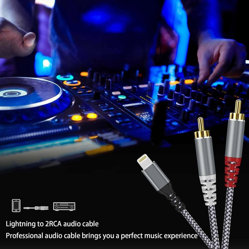 [MFi Certified] Compatible with Lightning to RCA Cable Audio Adapter, 4FT iOS to gallery