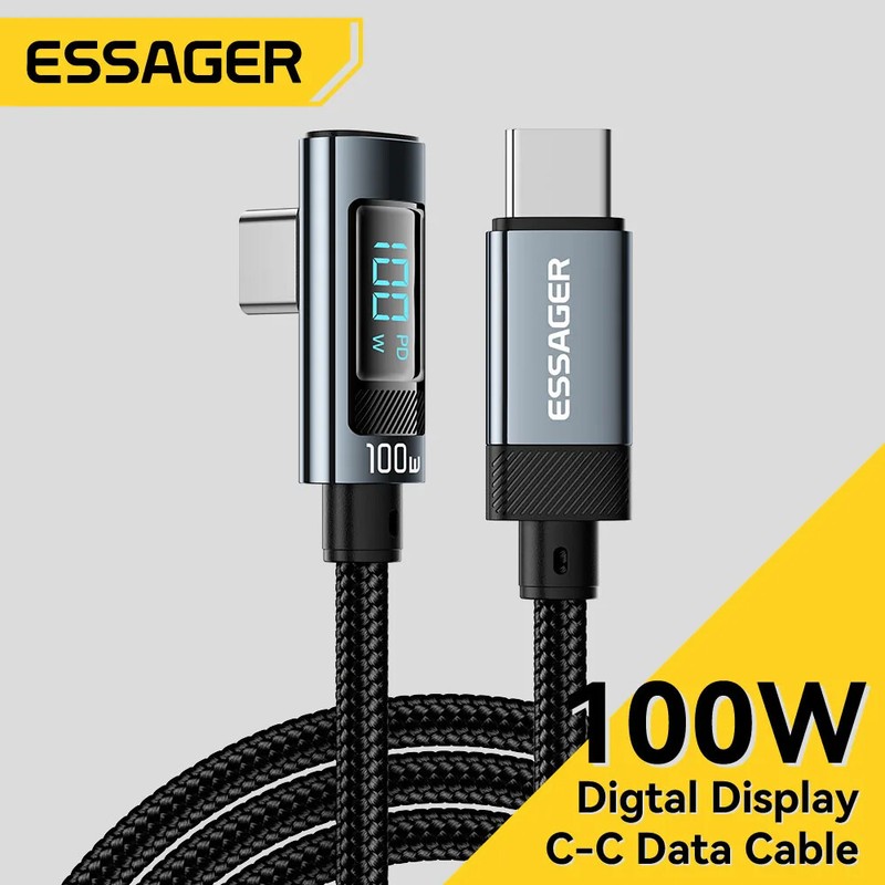 Essager PD 100W USB C To Type C Charger Cable 5A Fast Charing Cord For Macbook