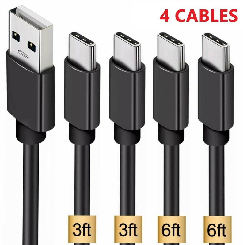 4 Pack 3FT & 6FT USB C Cable Type C Fast Charger For Samsung Galaxy A01 A51 A71