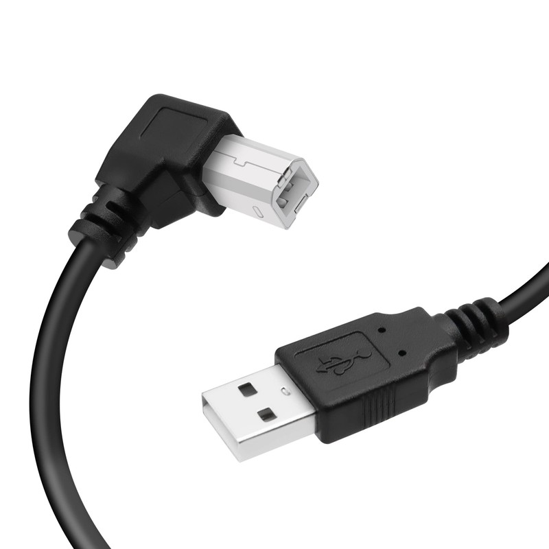 1.5M 90 Degree USB 2.0 A to B Male Right Angle Printer Scanner Data Cable