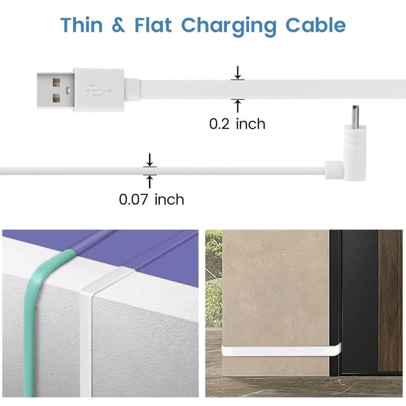 10ft Cable for WYZE Cam Pan v3 Long Micro USB Flat Power Cord 90 Degree 2 PCS gallery