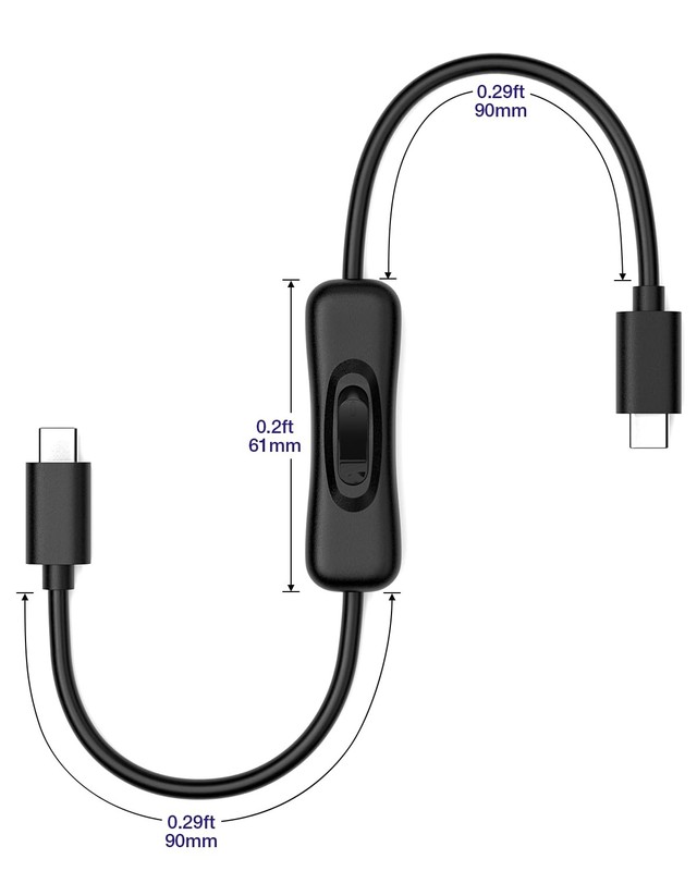 Short USB C On Off Switch Cable 10Gbps 1 Ft 3.1 TypeC to C PD 20V/3A Video gallery