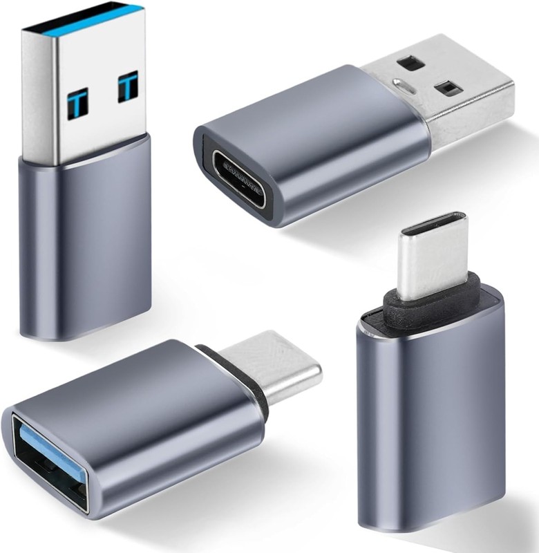 USB C Adapter 2 C Female to A Male 2 USB C Male to USB Female Converter (4 Pack)