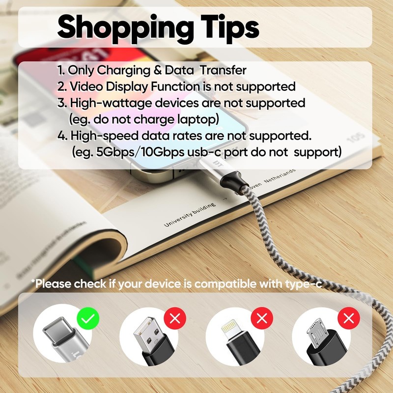 25 ft USB C Cable Extra Long 40W Fast Charging Type C Cord, USBC 2.0 to USB-C... gallery