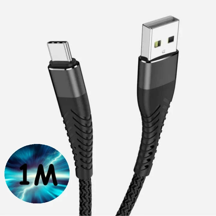 HeavyDuty USB A-Type C Charging Cable Braided Fast Phone Charger Long Lead 1m 2m