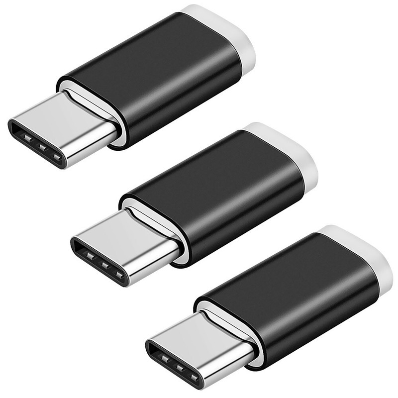 3 Pcs Micro USB to Type-C Data Adapter Converter For Samsung LG Google USB 3.1