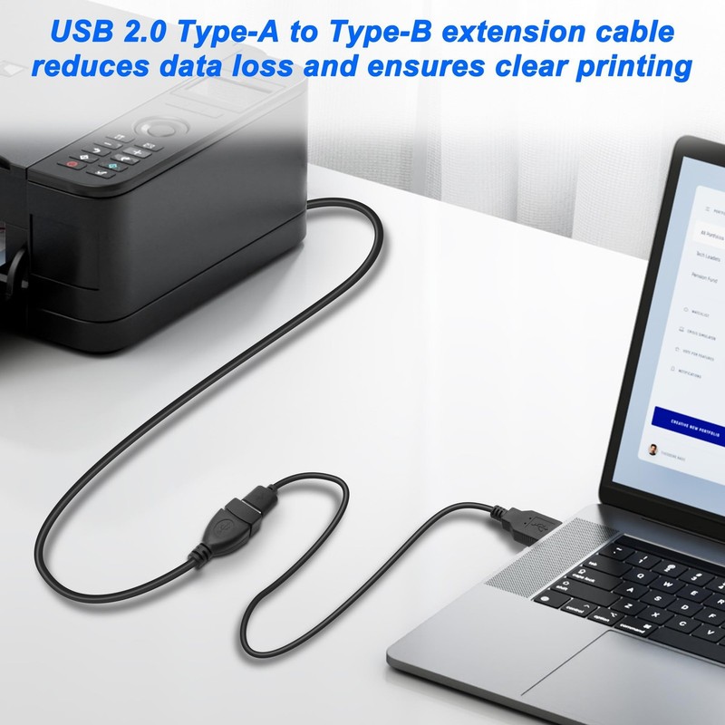 2 PCS USB 2.0 Female To Type B Male Printer Extension Cable 50CM/1.64FT gallery