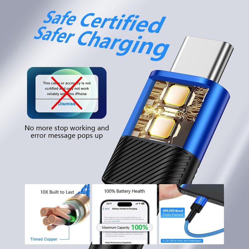 240W Fast USB C to USB C Cable 3FT for iPhone 17e 17 Air 17 Pro Max 16e 16 15... gallery