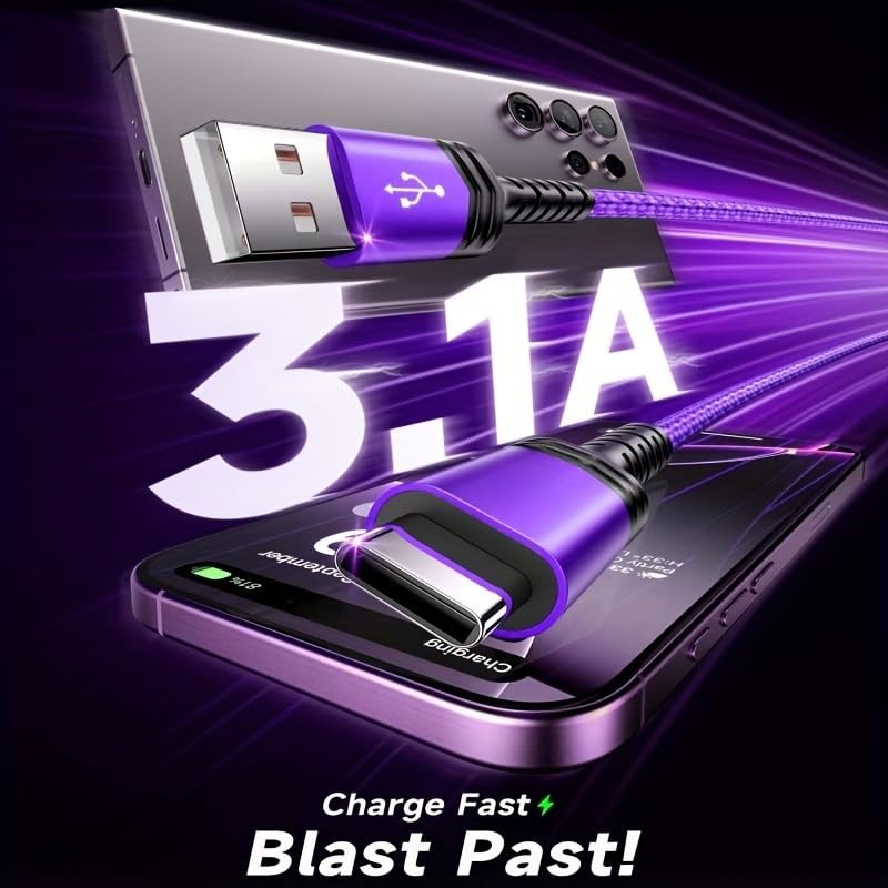 USB C Cable Fast Charging 3.3ft/6.6ft Nylon Braided, Type C Charger Cord Data Sy gallery