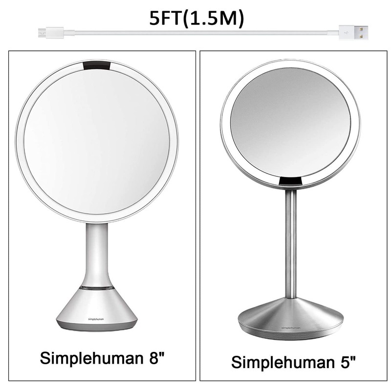 5 Ft Micro USB Charging Cord Fit for Simplehuman Mirror 5" 8" Round Lighted M... gallery