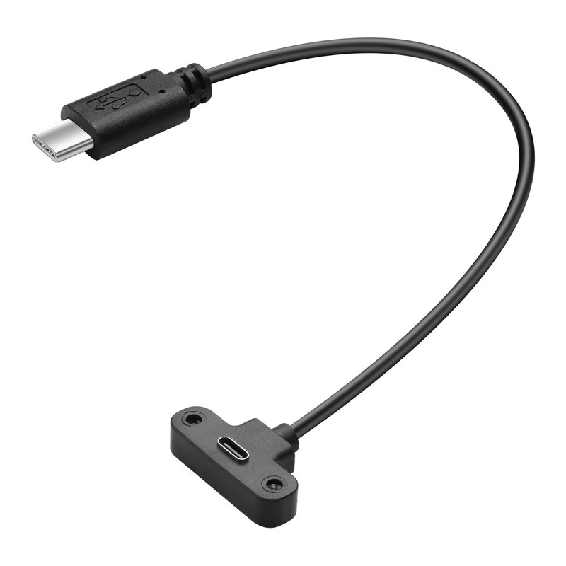 USB 2.0 Type C Panel Mount Adapter Cable 90 Degree Angle Male Female 30cm
