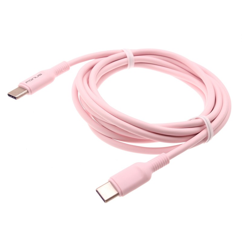 USB-C to Type-C Pink 6ft PD Cable Fast Charger Cord Power Wire for Smart Phones