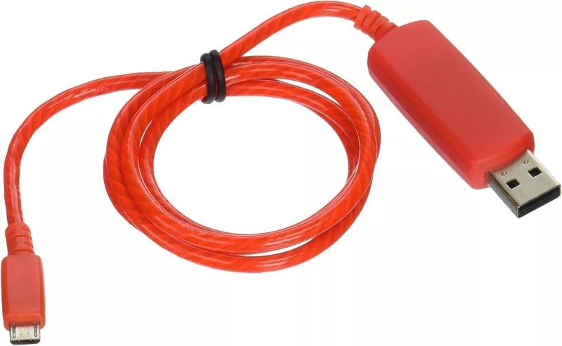 10x Micro USB Cables Charge Sync Red Light up Pulse Electroluminescent V2 3 Feet gallery