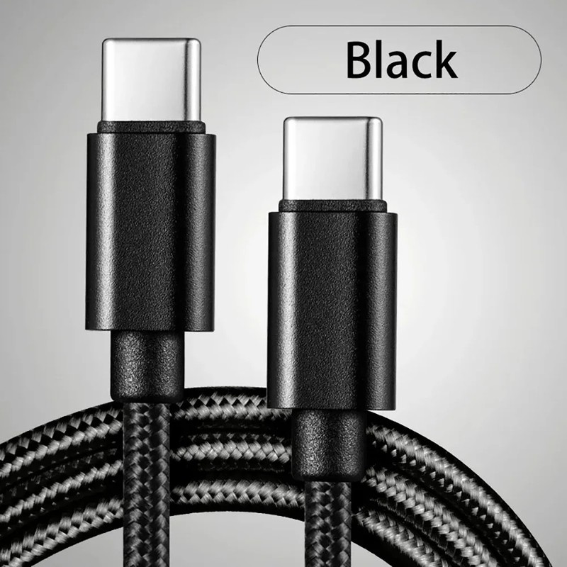 66W Usb C Fast Charging Cable Nylon Braided 1m 2m 3m Type C To Type C Dual PD Da