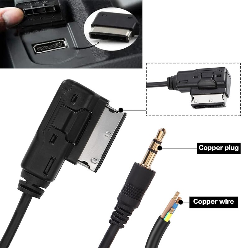 6.6ft AMI MDI MMI AUX Cable Audio Music Interface Adaptor 3.5mm Jack Aux-in M... gallery