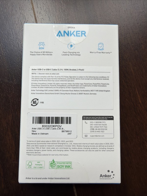 Anker 3ft USB C to USB C - White 2 Pack gallery