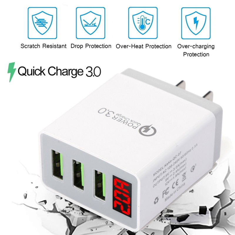 3-Ports Fast Wall Charger Charging Block Phone USB Cube For iPhone iPad Samsung gallery