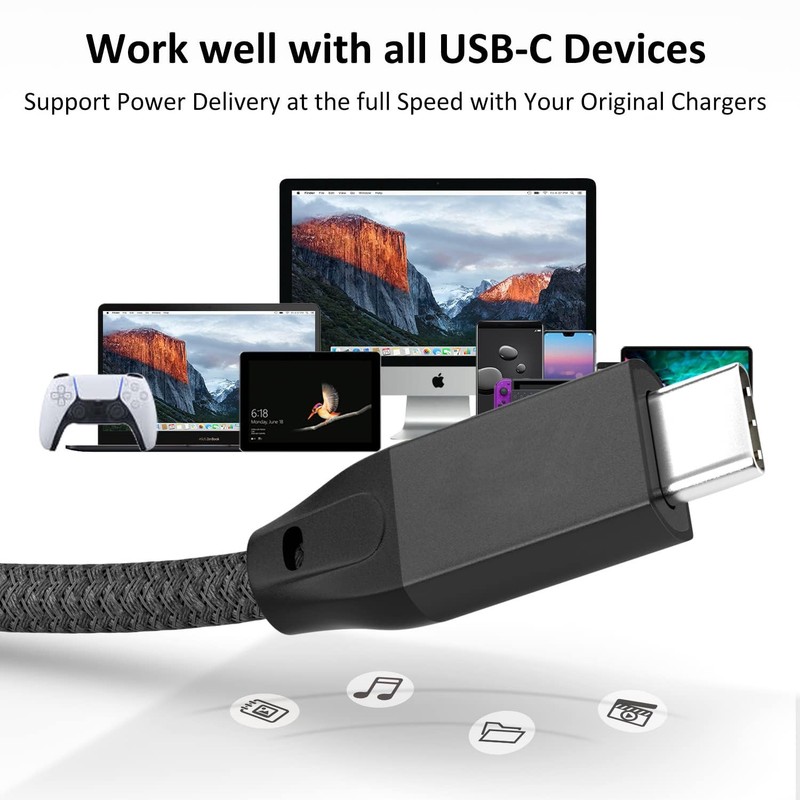 USB C to USB C Cable 15FT 2Pack, Long USB C 3.2 Gen 2X2 20Gbps Data Cable 4K ... gallery