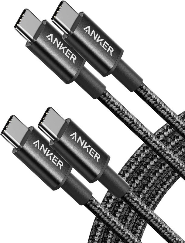 Anker USB C to USB C Cable, 60W Fast Charging Cable (2-Pack, 6 Ft, Black) | for