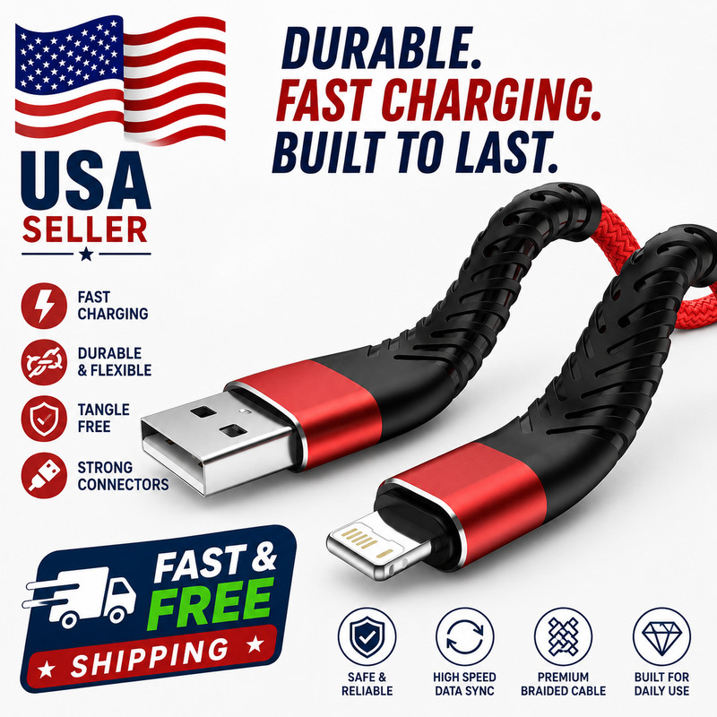 USB Cable For iPhone 14 13 12 11 Pro Max 6 6s 7 8 Plus XS X XR SE iPad 3A