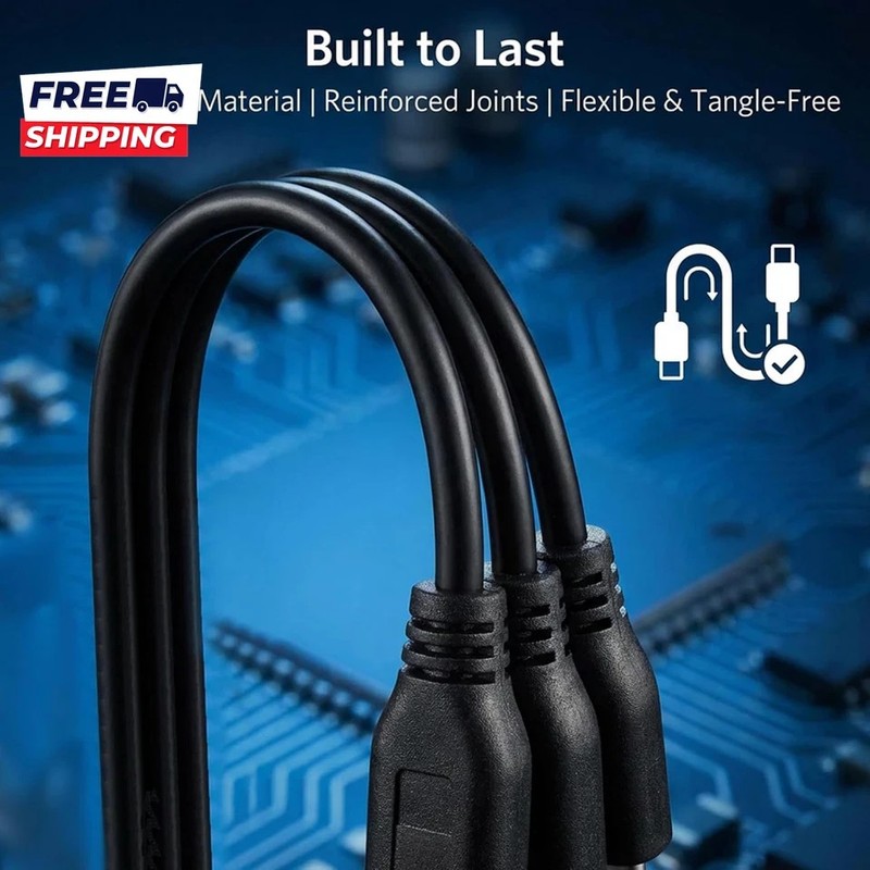 3 In 1 USB C Splitter Charge Cable USB Type C Female to 3 USB C Male Charging gallery