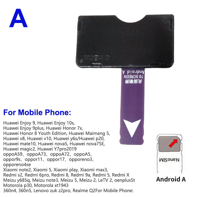 SIM Card Adapter SIM Card Reader Mini SIM Nano for Android phone(Plug And Play)