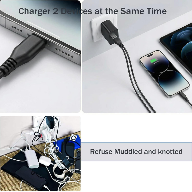 USB C Splitter Cable 3FT Dual Charging Cord Type A to USB C for Phones Tablets gallery
