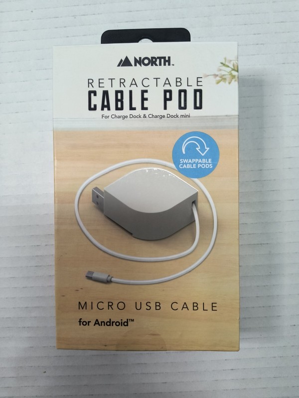 North Retractable Table Cable Pod Micro USB Cable Android Phone Charger