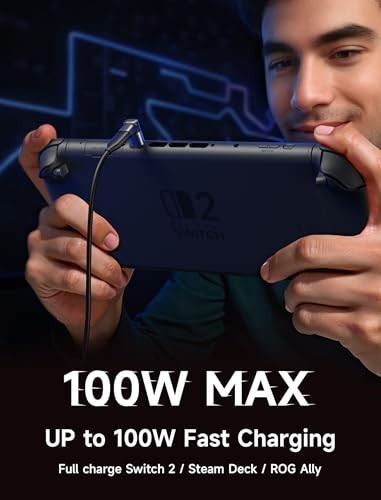 90° USB C to USB C Adapter 2-Pack, 100W 40Gbps Right Angle Type-C for Steam Deck gallery