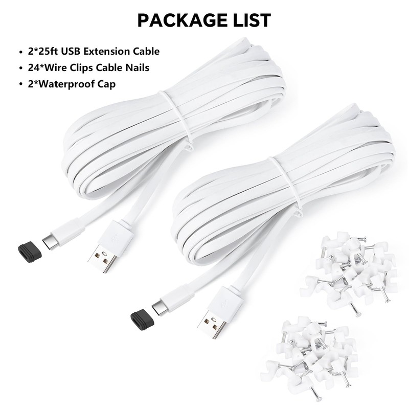 2Pack Power Cable for eufy SoloCam S220/S340, C210, USB -Extension Cable for ... gallery