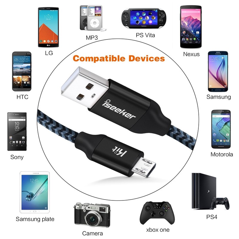 Micro USB Cable 15FT, Extra Long Durable Braided Type A Male to Micro-B Male ... gallery