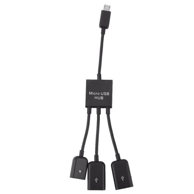 Micro USB OTG 4 in 1 Hub- Universal- Black
