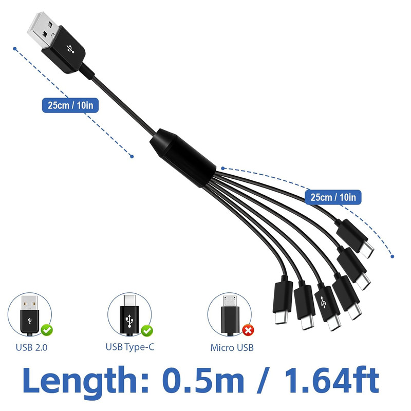 USB C Splitter Type-C Multi Charging Cable USB a to USB C Cable 1 gallery