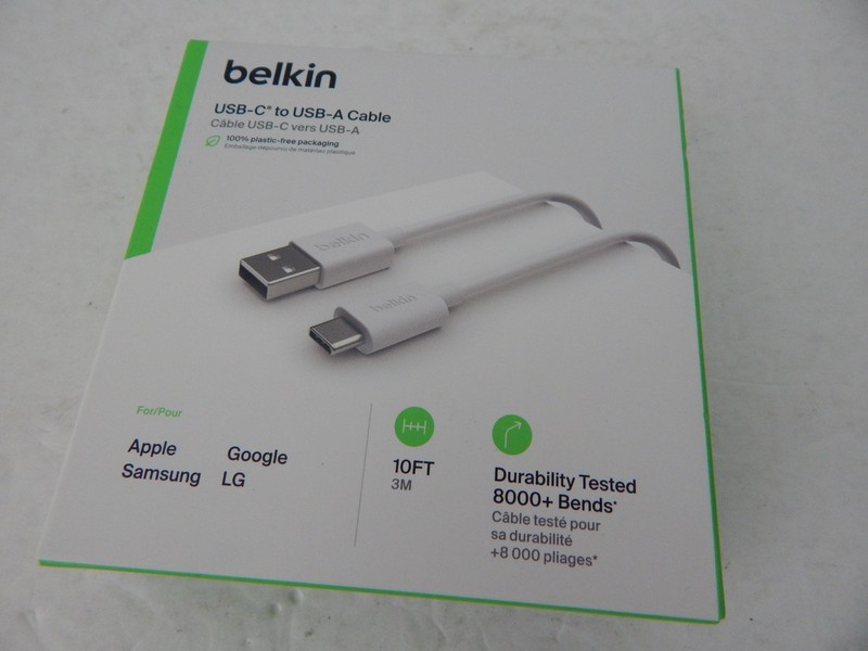 Belkin Universal USB-C to USB-A Cable 10 Feet White New