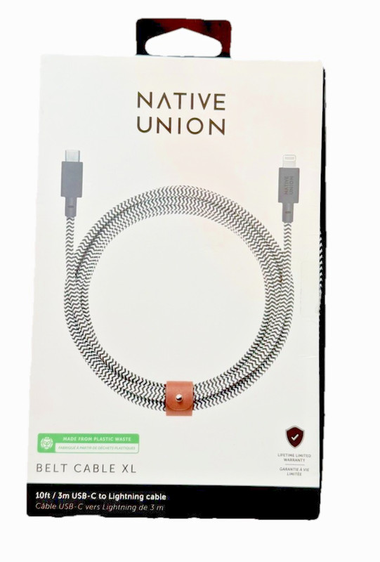 Native Union Belt Cable XL 10ft USB-C to cabel 60W Fast Charging