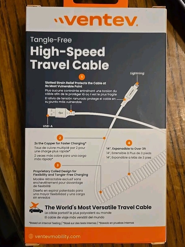 Ventev - High Speed Cable - iPhone - iPad - Helix Coiled 14 Inch Expandable gallery