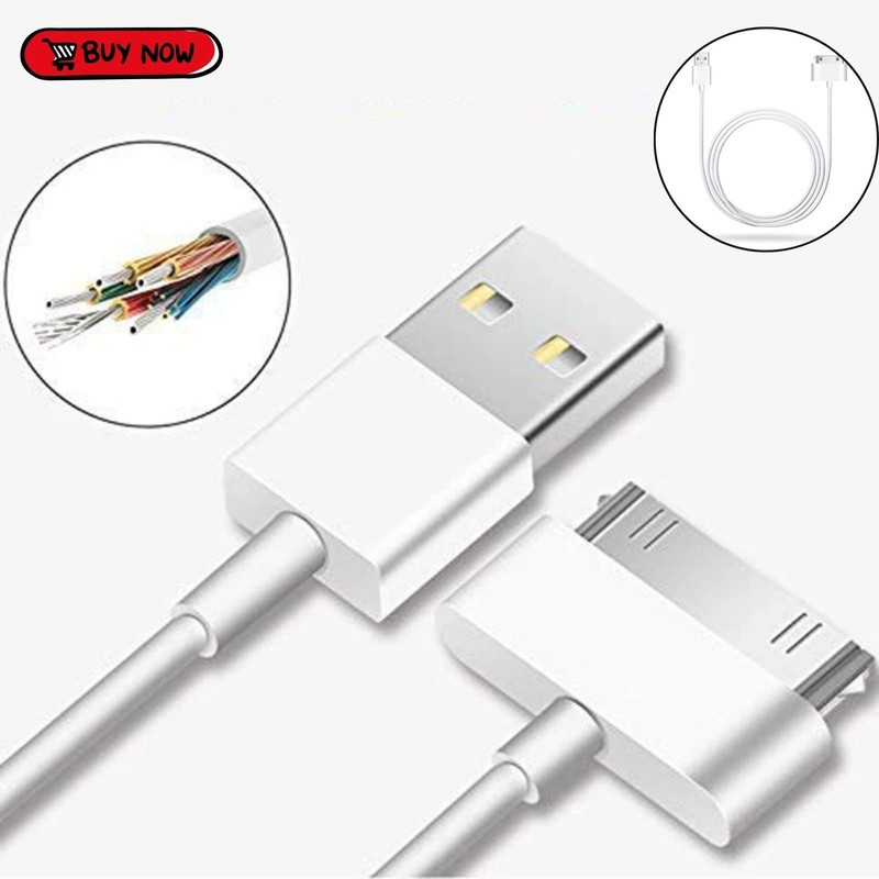USB 30-Pin Cable for iPhone/iPad/iPod, Fast Charging & Data Sync Adapter Cord 1m