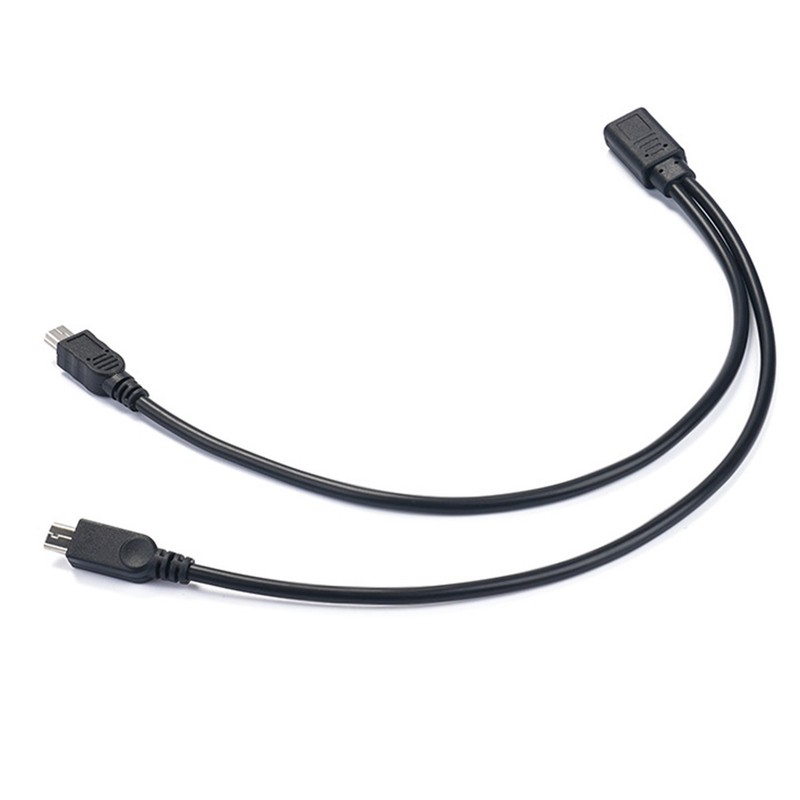2x USB C Female to 2 Dual Mini USB Male Splitter Charging Charger Adapter Cable gallery