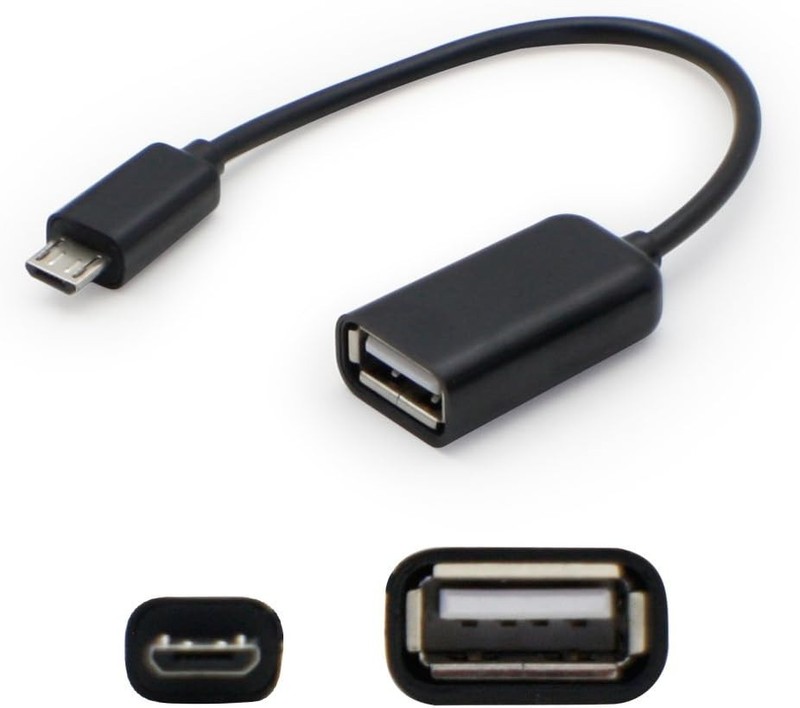Add-On Computer 5″ Micro-USB Male to USB 2.0 Type-A Female Black OTG Cable