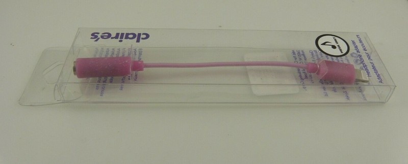 pink Headphone adaptor extender light to jack to phone