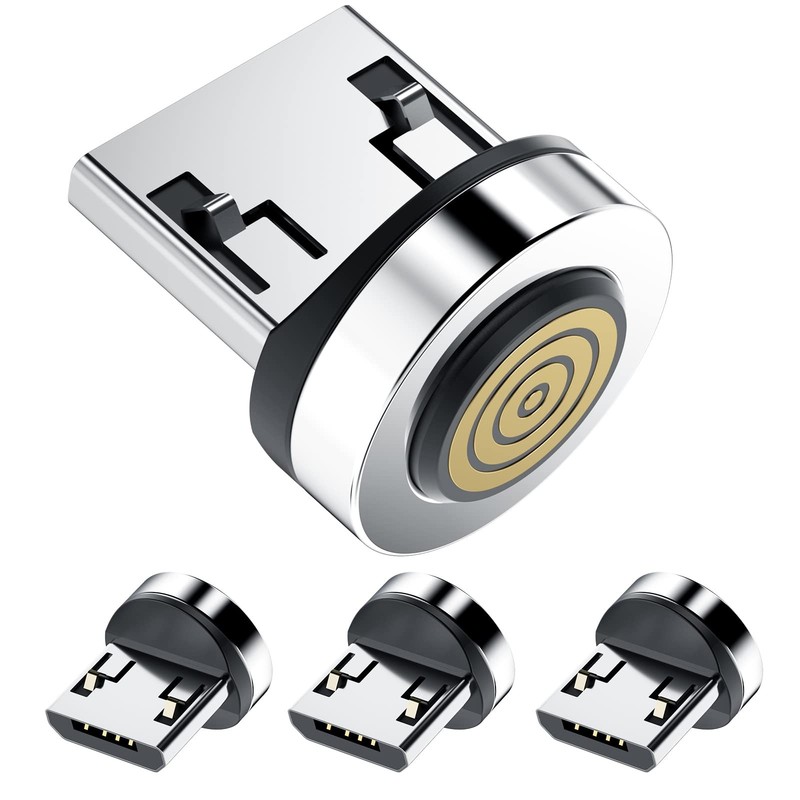 Magnetic Phone Cable Adapter [4-Pack] Connector Tip Micro USB