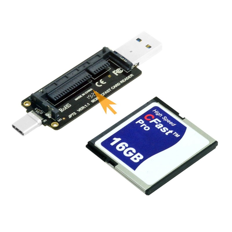CABLECY CFast Card Reader USB-C USB3.0 for Desktop Laptop Type-C to CFast 2.0 gallery