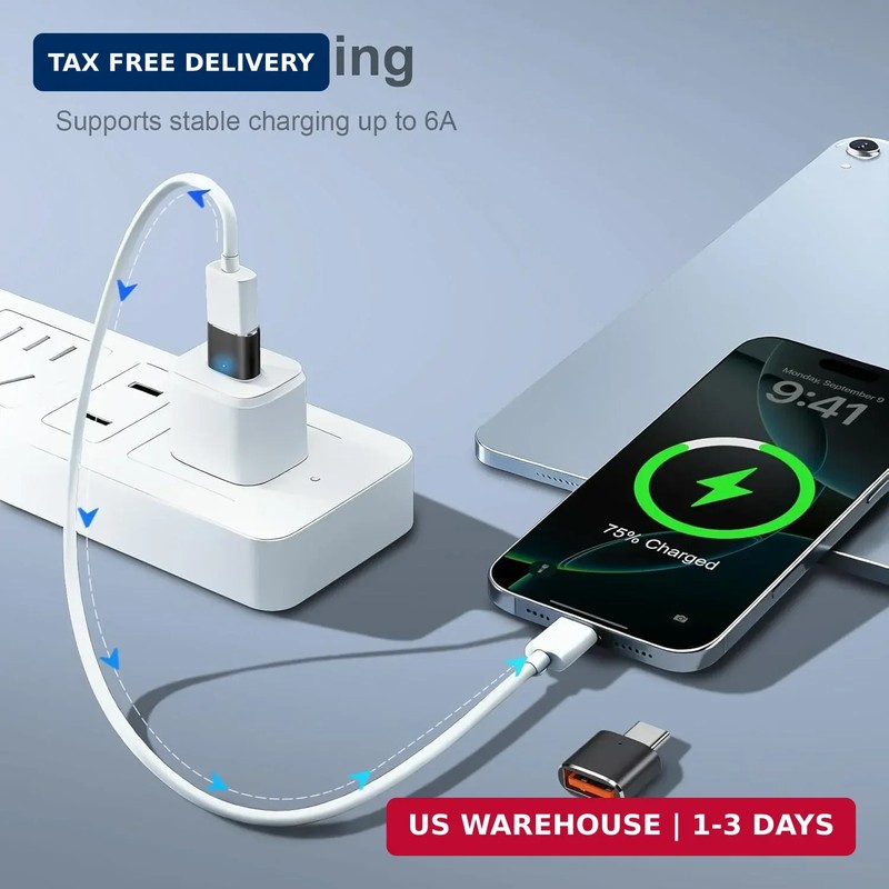 6 Pack USB C to USB Adapter, USB C Male to USB 3.0 Female OTG Adapter for iPhone gallery