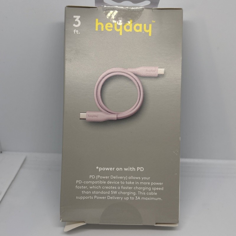 Heyday 3 FT Fast Charging Cable USB-C To USB-C Pink NIB New Phone Accessories gallery