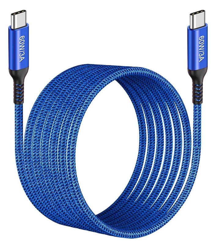 15ft USB-C to USB-C Cable Long, 60W USB Type C Fast Charging PD Charger Braided.