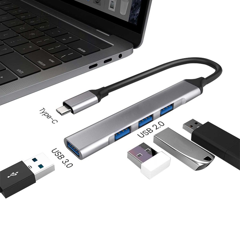 For iPhone 17/Pro/Max/Air - USB-C Adapter 4-in-1 Hub USB-A USB Splitter gallery