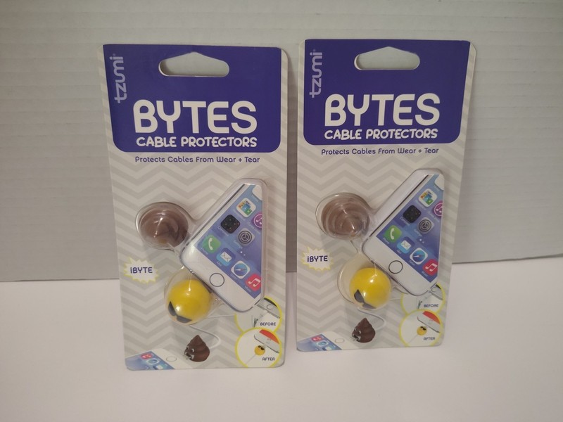 Lot Of 2 Bytes Emoji Cable Protectors New