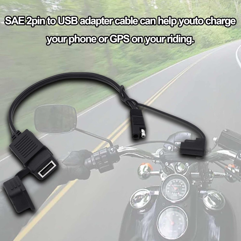 SAE to USB Adapter Motorcycle Cable SAE Quick Connector to 5V 2A USB a Female Po gallery